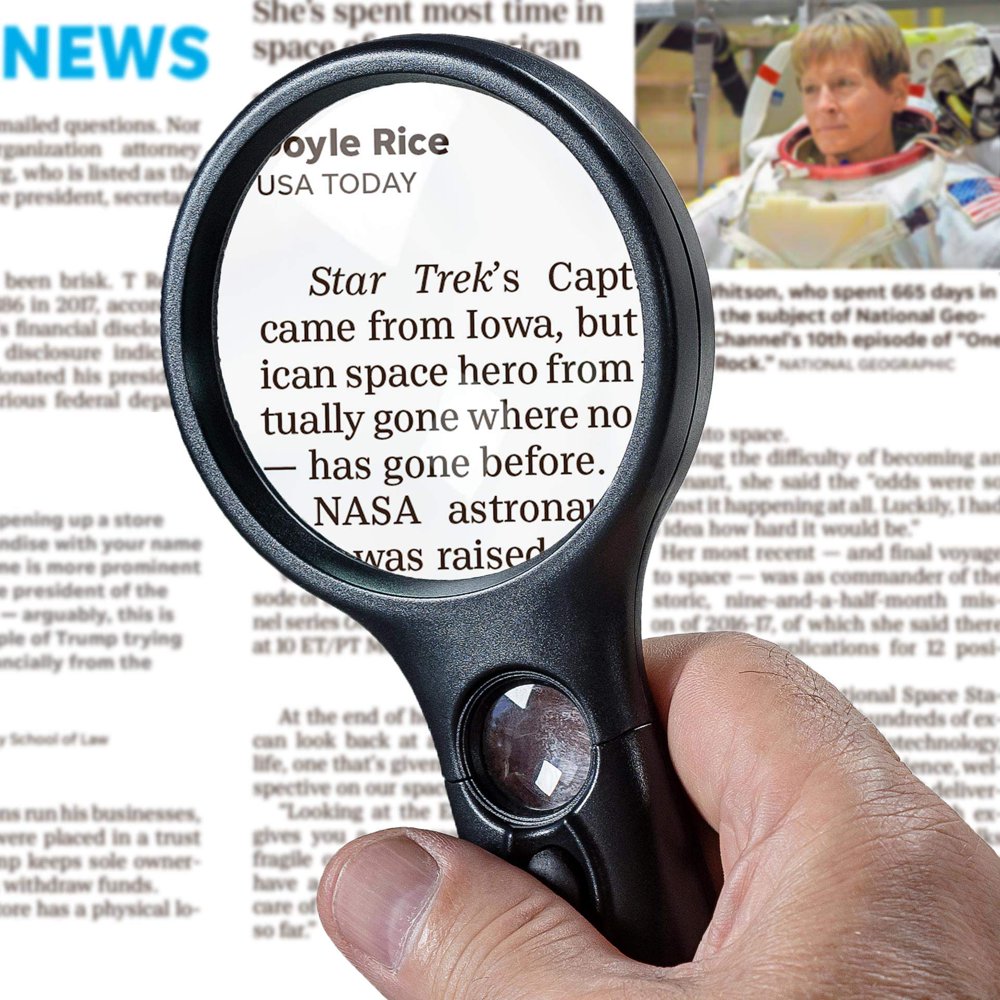SeeZoom Lighted Magnifying Glass 3X 45x Magnifier Lens Handheld
