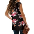 thumbnail image 4 of Mujeres Vest de algodón Cordero casual Tanktop suelto Citas de vacaciones Vacaciones de vacaciones Básica Trabajo Diario Vintage Top de verano negro Rojo Flower XL Inevent AP009841-29, 4 of 7
