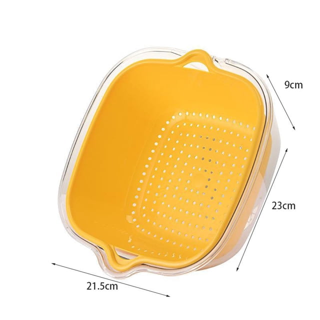 Uklsqma Thickened Double-Layer Vegetable Washing Basket Set | 6-Piece Plastic Colanders and Strainers | Food Grade Pp Material | Stackable Kitchen Storage | Draining Fruits Vegetables Pasta Salad