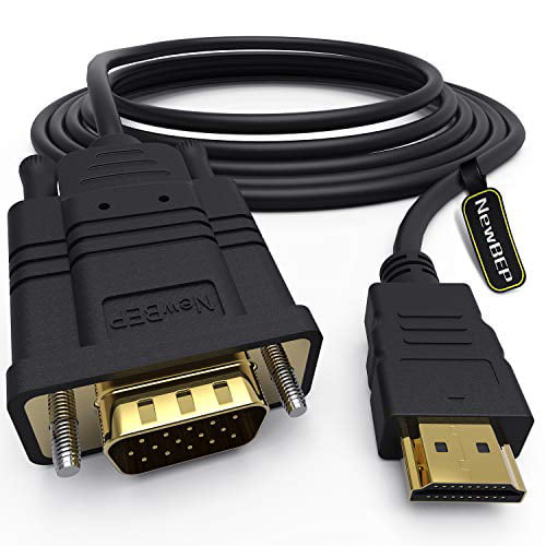 HDMI to VGA Adapter Cable, 6ft/1.8m Gold-Plated 1080P HDMI Male to VGA Male Active Video Converter Support Notebook PC DVD Player Laptop TV Projector Monitor Etc -