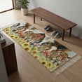 thumbnail image 5 of Area Rug with Tassels 2' x 5', Farm Cattle Yellow Sunflower Kitchen Runner Rug for Hallway Bedroom Throw Rugs, Retro Farmhouse Barn Soft Door Mat for Bathroom Entrance Living Room, 5 of 9