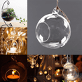 thumbnail image 5 of Clear Plastic Terrarium Globes, 4.5in. DIY Hanging Planter Stand Kids Crafters Wedding Air Plants Succulents Orbs Candles for Christmas Outdoor Garden Vase Decor Set of 2 & CUSTOM Storage Carrier, 5 of 8