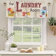 thumbnail image 3 of Laundry Room Valances for Windows, Decorative Rod Pocket Window Valance Curtains, Rustic Farmhouse Washing Machine Clothes Short Curtain Drapes for Kitchen/Living Room, 2 Panels, 54" W x 18" L, 3 of 8
