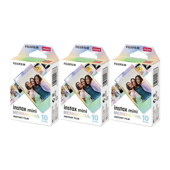 Fujifilm Instax Mini Mermaid Tail Film, Glitter Styles (10 Exposures) 3-Pack