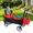 Black+Red, variant on Heavy Duty Folding Wagon Cart - 150 LBS Capacity Collapsible Garden, Beach & Shopping Rolling Cart with 360° Wheels & Brakes, All-Terrain Utility Cart (Blue)