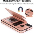 thumbnail image 5 of Design for Samsung A20/A30/M10S Case with Tempered Glass Screen Protector Credit Card Holder Slot, PU Leather Wallet Phone Cases Kickstand Protective Cover for Galaxy A 20 30 Women Rose Gold, 5 of 12