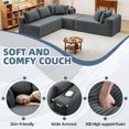 thumbnail image 6 of 132''Modular Boneless Couches for Living Room, Corduroy Deep Seat Sofa with 2 Chaise Lounges and 1 Loveseat, 6 of 9