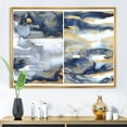 thumbnail image 2 of Gold and Dark Blue Abstract II 32 in x 24 in Framed Painting Canvas Art Print, by Designart, 2 of 5