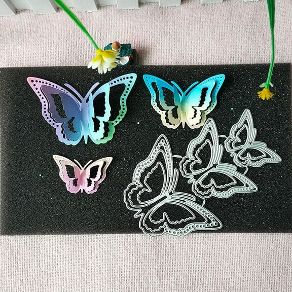 Die Cuts for Card Making, Ouginx 3D Butterfly Metal Cutting Dies DIY Die Cutters Die Stencils for Scrapbooking, Embossing & More