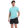 thumbnail image 2 of MIER Mens Short Sleeve Workout Shirt, Quick Dry Moisture Wicking Gym T-Shirt, Crew Neck, Black/Grey/Light Blue, Size XXXL, 3-Pack, 2 of 7