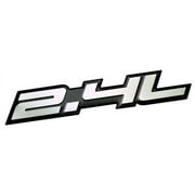 2.4L Liter Embossed SILVER on Black Highly Polished Real Aluminum Auto Emblem Badge Nameplate for Saturn Buick Regal Chevrolet Malibu Equinox Dodge Dart Caliber Jeep Sport Wrangler Cherokee SUV