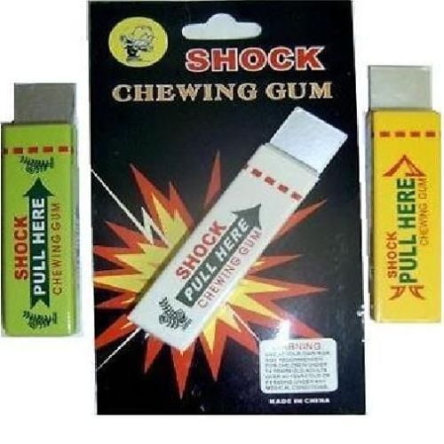 Lenfesh 1PC Electric Shock Chewing Gum,Safety Trick Joke Toy Electric Shock Shocking Funny Pull Head Chewing Gum Gags
