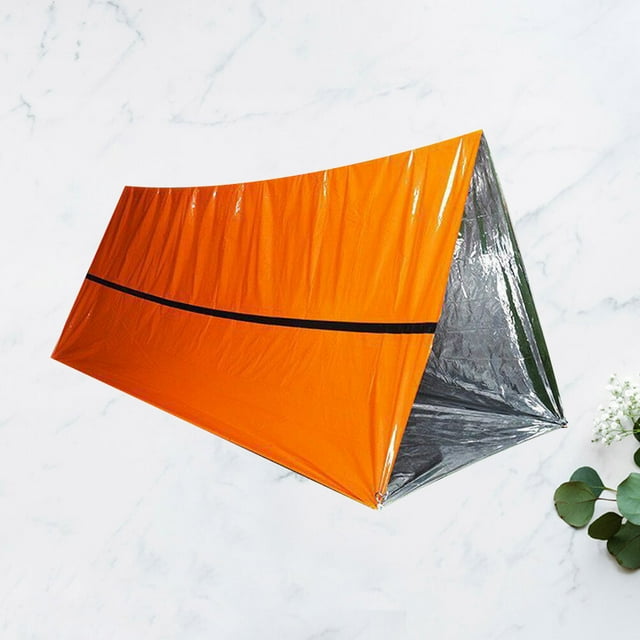 SEWACC Tente d'Urgence Orange Durable Matériau Pe Imperméable Coupe-Vent pour Camping Randonnée en Plein Air