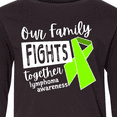 thumbnail image 4 of Inktastic Our Family Fights Together Lymphoma Awareness Lime Ribbon Long Sleeve Youth T-Shirt, 4 of 5