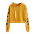 thumbnail image 2 of kayannuo Womens Tops Long Sleeve Shirts Fall Womens Autumn Long Sleeve Hoodie Sweatshirt Letters Hooded Pullover Tops Blouse Yellow, 2 of 7