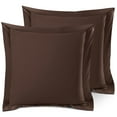 thumbnail image 2 of (3 pack) Nestl Pillow Sham Set of 2, Premium 1800 Series Double Brushed Bed Pillow Cases, Chocolate Brown, Euro 26" X 26", 2 of 6