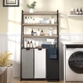 thumbnail image 3 of Herture Laundry Basket Section Laundry Hamper with s Shelf PullOut and Removable Laundry Bags Large x . Gallons for Laundry Room Bathroom Rustic PFXLN, 3 of 7