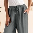 thumbnail image 6 of Lumtrix Womens Capris Pants High Waist Drawstring Dressy Casual Pants Lightweight Trousers Buttons With Pockets Dark Gray M, 6 of 6
