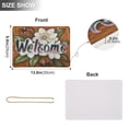 thumbnail image 3 of Welcome Sign for Front Door Farmhouse Wall Porch Fall Home Outside Indoor Christmas Decor 14"x10" PVC Jasmine Flowers and Leaf, 3 of 6