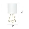 thumbnail image 3 of Creekwood Home Glamora 14" Modern Chic Wire Table Lamp, for Living Room, Bedroom, Home Décor, Gold with White Shade, 3 of 7