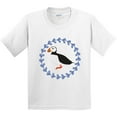 thumbnail image 3 of Inktastic Puffin Bird Wreath Youth T-Shirt, 3 of 5