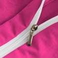 thumbnail image 4 of D.N.G. BEDDINGS Luxurious 3 Piece Double Ruffle Duvet Cover With Zipper Closure, 100% Egyptian Cotton, 800 Thread Cotton Full/Queen Size Hot Pink Solid, 4 of 6