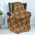 thumbnail image 4 of Abstract Soft Flannel Fleece Throw Blanket, Surreal Floral Arrangement Lilacs Roses and Numerous Leaves Cool Colorful Image, Cozy Plush for Indoor and Outdoor Use, 50" x 60", Multicolor, by Ambesonne, 4 of 5