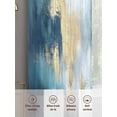 thumbnail image 6 of Abstract Graffiti Art Sheer Curtains 96 Inches Long 2 Panels Blue Gold Blend Decor Light Filtering Semi Sheer Window Curtains Drapes for Bedroom Living Room 52"x96", 6 of 7