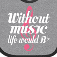 thumbnail image 4 of Inktastic Without Music Life Would Be Flat Girls Baby Bib, 4 of 4