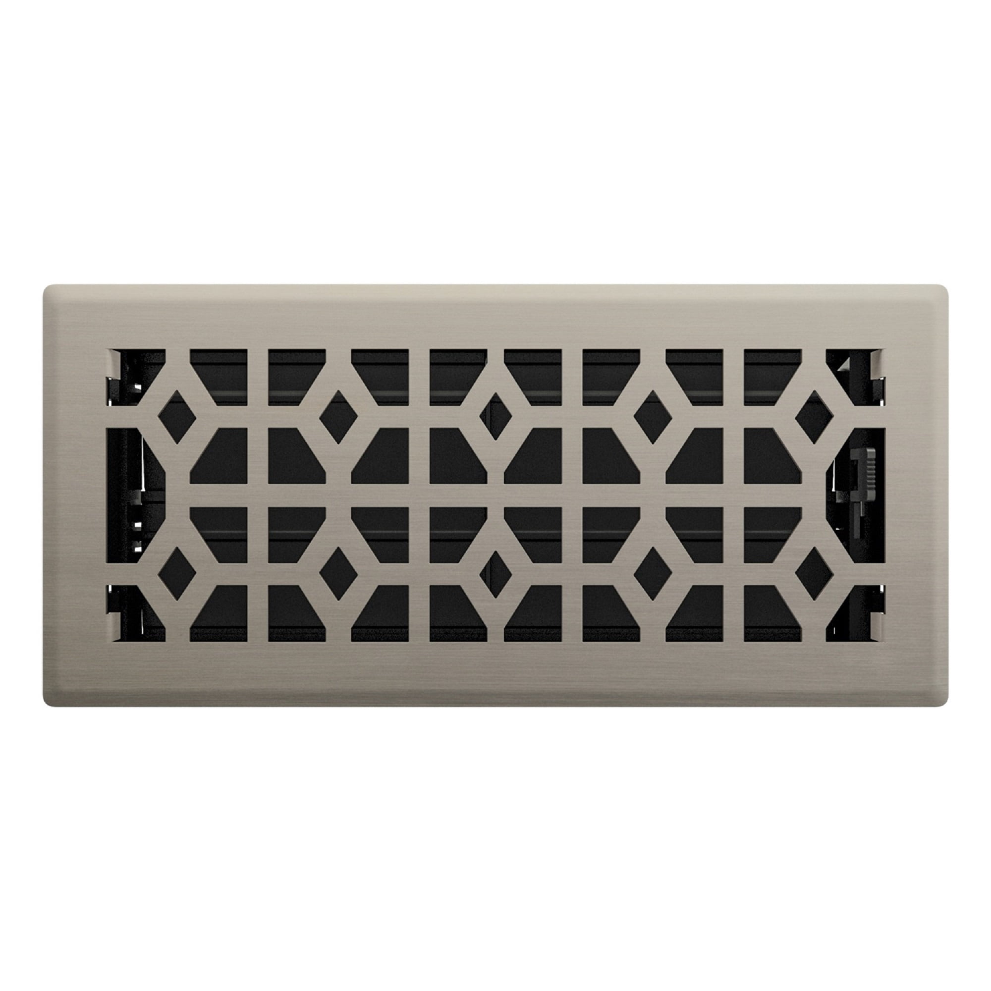 4in x 10in Templar Style Brushed Nickel Metal Rectangular Air Floor Register (2 PACK)