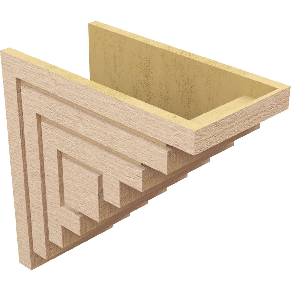 11"W x 22"D x 22"H Classic Landon Rough Cedar Woodgrain TimberThane Corbel, Primed Tan