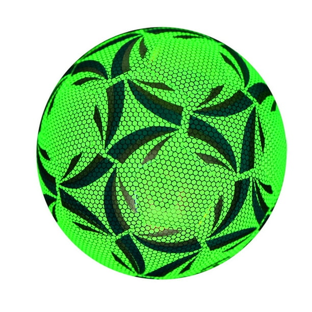 Eigraketly Fútbol reflectante noche brillante interior oficial luminoso Soccers PU resistente a los deslizamientos fluorescente pelotas de entrenamiento Ropa Deportiva, Zapatos Eigraketly OD014095-00