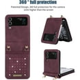 thumbnail image 2 of for Samsung Galaxy Z Flip 3 Crossbody Wallet Case for Women, Bling Glitter PU Leather Phone Case with Card Holder Cover for Samsung Galaxy Z Flip 3 SZ Red, 2 of 9