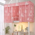 thumbnail image 1 of CNKOO Printed Dormitory Bed Curtain with Rope & Clasp College Single Bed Shade Cloth for 4/4.5 inch Bunk Bed, 1 of 2