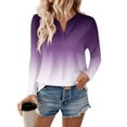 thumbnail image 2 of Shirts for Women Dressy Casual Womens Long Sleeve V Neck Shirts Basic Tee Casual Top Fall Trendy Tunic Outfits Fitted T Shirts, 2 of 5