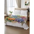 thumbnail image 2 of Summer Botanical Succulents California King Size Flat Sheet,Wrinkleproof & Fadeproof Cooling Flat Bed Sheet Only,Watercolor Spring Floral Botanical Breathable Soft Bedding Top Sheets 108 x 98 Inches, 2 of 8