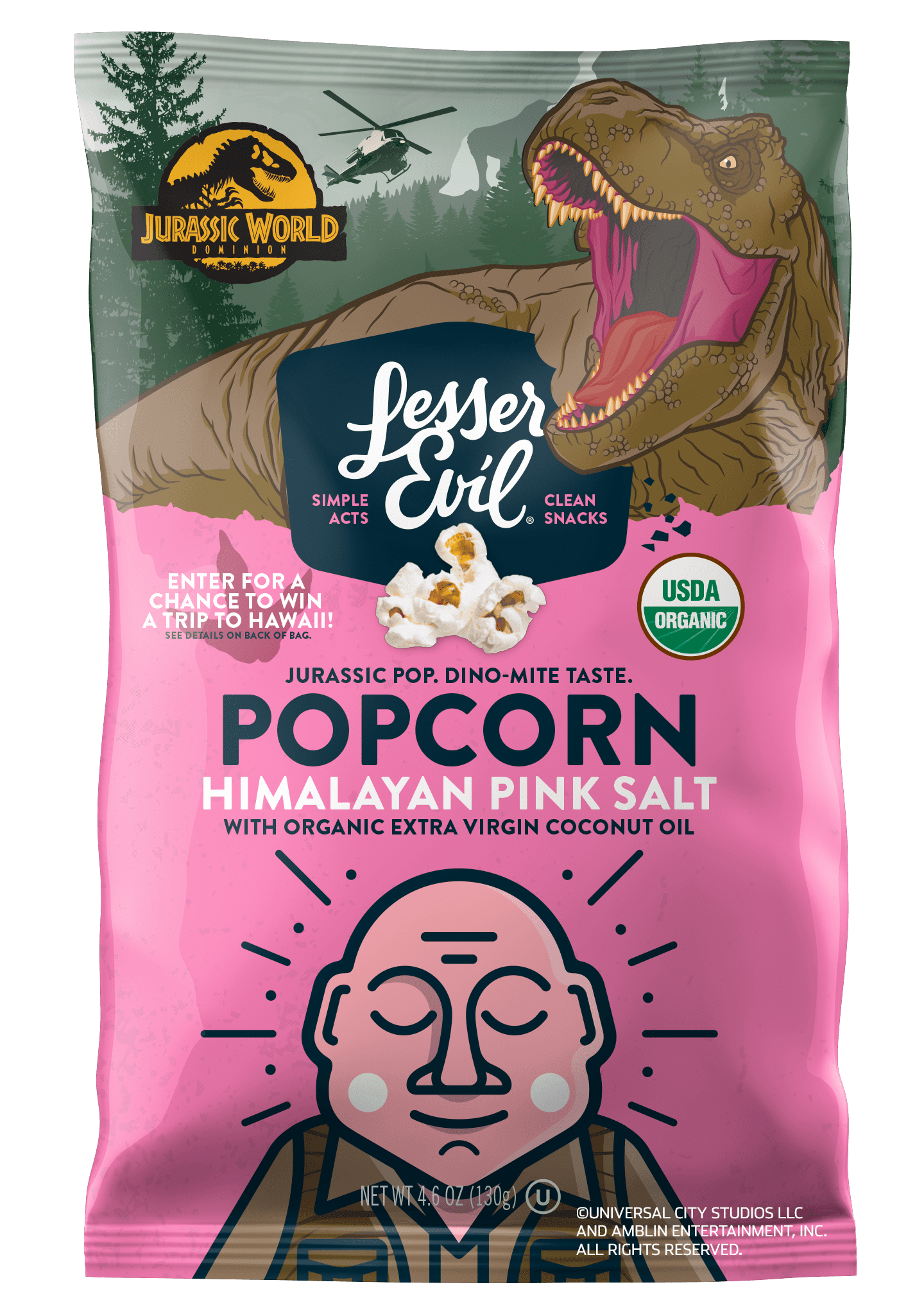 LesserEvil Organic Popcorn, Himalayan Pink Salt, 4.6 oz