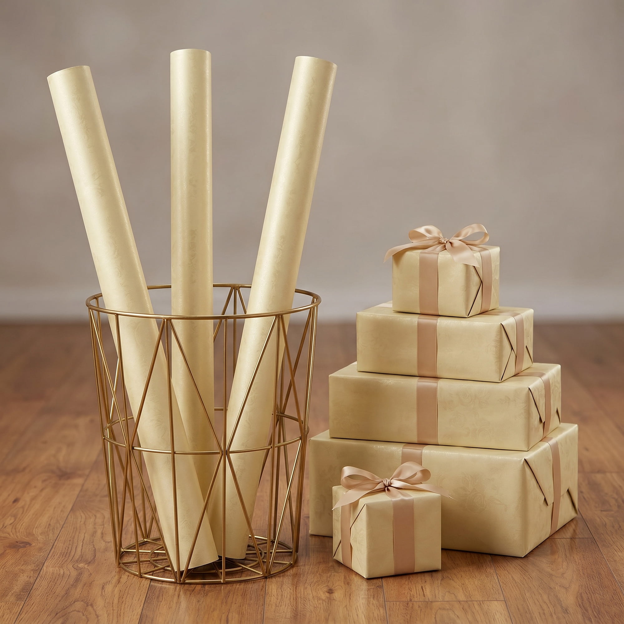 Unique Bargains Luxury Matte Gift Wrapping Paper with Rose Pattern Yellow 27.6" x 19.7"