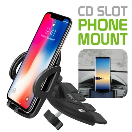 Cellet CD Slot Phone Holder Mount, Stable and Durable CD Slot Mount Holder for iPhone XR Xs Xs Max X 8 8 Plus 7 7 6 6s Plus 6s 6 SE 5s 5 5c Samsung Galaxy & Note 10 (Best Cd Slot Phone Mount)