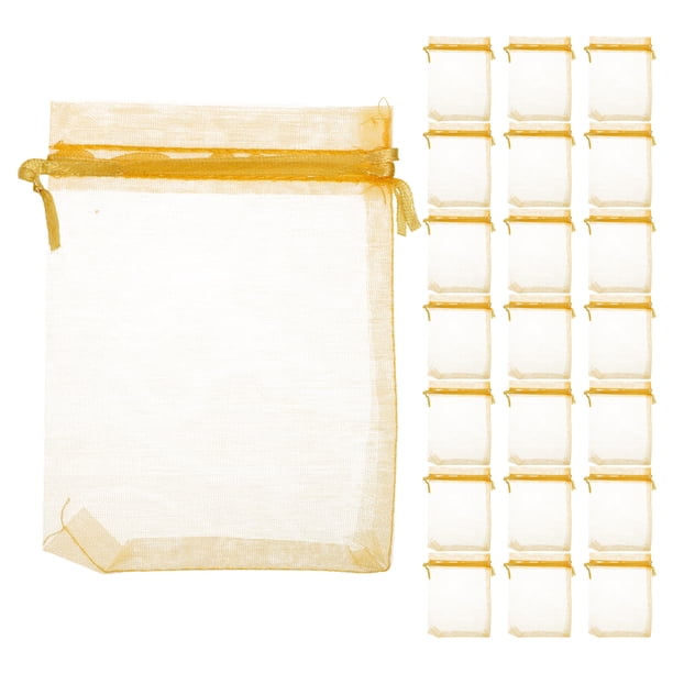 100 bolsas de organza con cordón: bolsas de malla transparente para regalos de boda, dulces, joyas y fiestas. Elegantes bolsas para guardar regalos en celebraciones.