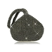 Dicasser Women's Triangle Bling Glitter Purse Crown Box Clutch Evening Luxury Bags Party Prom, BLACK