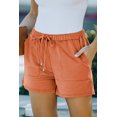 thumbnail image 4 of ABPHQTO Pantalones cortos de mujer con bolsillo en la cintura naranja con cordón, 4 of 5