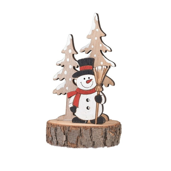Uutvmp Wooden Christmas Table Decor, Tabletop Christmas Tree Desktop Ornament Table Top Decoration for Home Indoor Party Xmas Present, Snowman