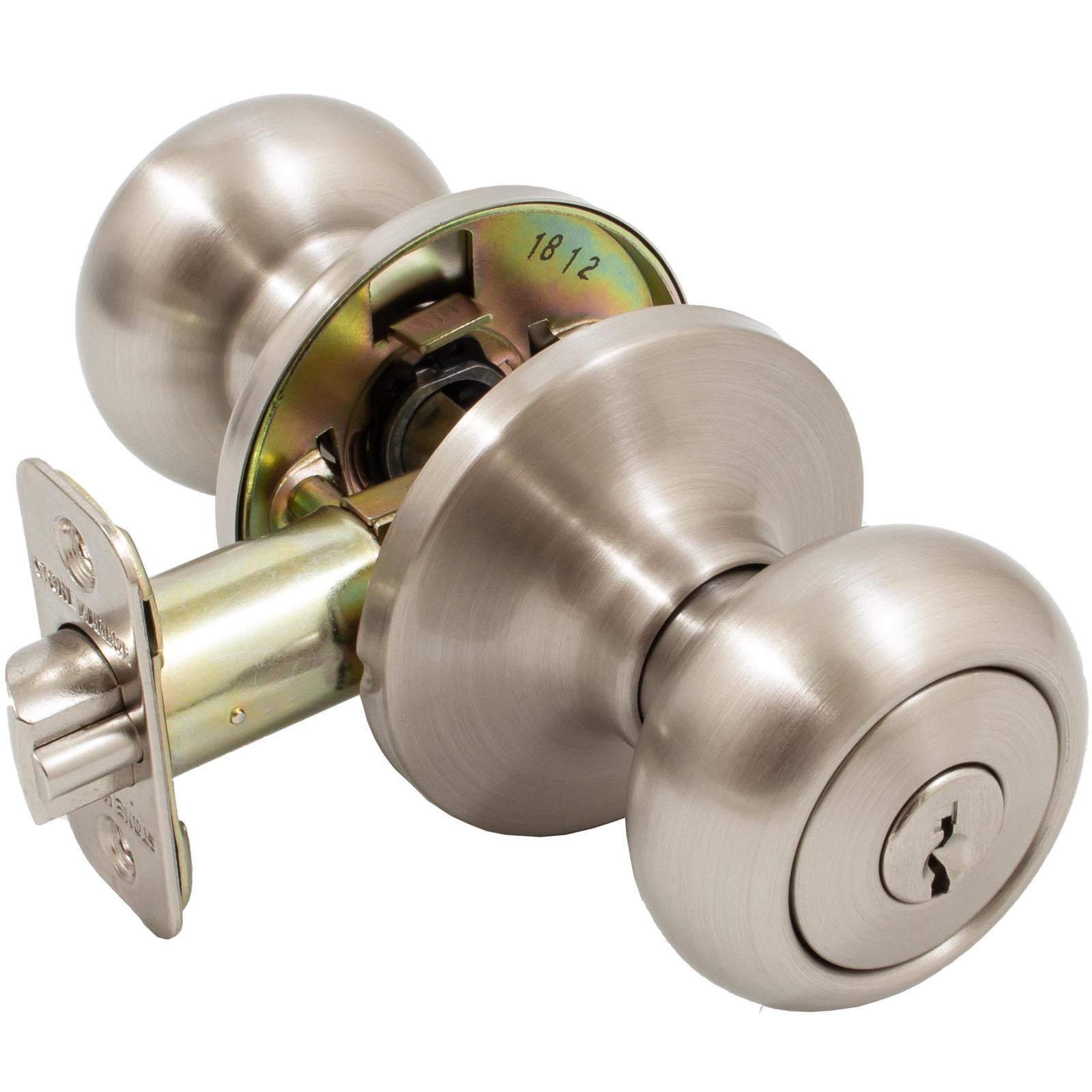 Highland Door Knob, Entry Latch, KW Keyway, Satin Nickel by Stone Harbor Hardware