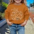thumbnail image 2 of Weebloom Kids Thanksgiving Crewneck Sweatshirt Pumpkin Pullover Autumn Winter Tops Boy Girl Holiday Sweatshirts Brown, 2 of 4