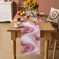 thumbnail image 2 of Pink Marble Table Runner 72 Inches, Summer Ocean Wave Red Ombre Bed Runner Dresser Scarves Tabletop for Indoor Outdoor Parties/Ceremony/Banquet, 18" x 72", 2 of 8
