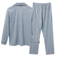 thumbnail image 4 of Men's Pajamas Set Spring Snd Autumn Long Sleeve Home Cardigan Pure Soft Comfortable Hidden Buttons, 4 of 8