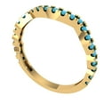 thumbnail image 2 of 0.36 ctw Wedding Band for Women - 18K Yellow Gold Simulated Turquoise Stackable Eternity Ring, 2 of 6