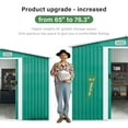 thumbnail image 3 of 8' x 8'  Outdoor Metal Storage Shed, Metal Shed & Outdoor Storage with Sliding Door, Tools Storage Shed, Steel Garden Shed, Outdoor Storage Shed for Backyard, Green, 3 of 7