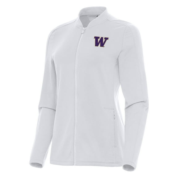 Women's Antigua White Washington Huskies Continual Full-Zip Jacket